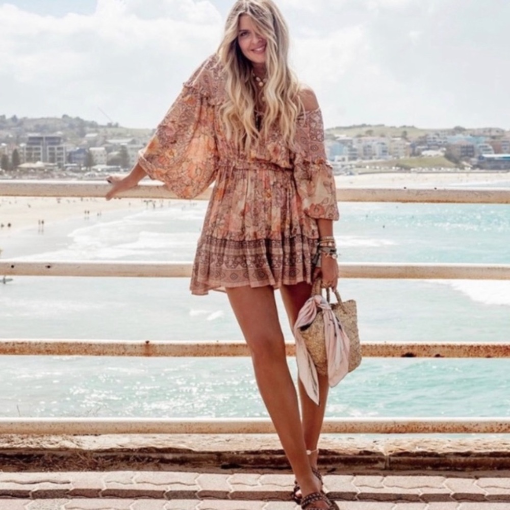 New Boho Summer Floral Country Western Dress - Picture 2 of 8